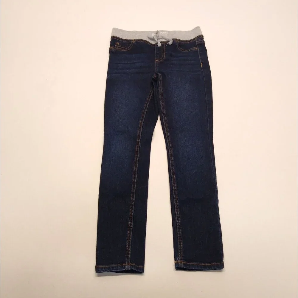 Wonder Nation Girls' M (7-8) Jeggings Denim Style Faux Drawstring Waist